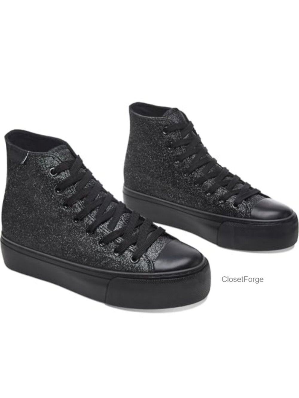 Glitter Platform Fashion Sneakers Sparkly Bling Mid Calf High Top Sneaker Women